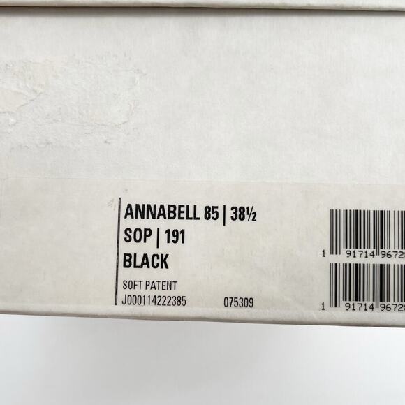 Jimmy Choo Black Leather Annabell 85 Ruched Pointed Toe Slingback Heels IT 38.5 - Picture 12 of 12